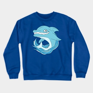 Crazy Smiling Dolphin Design Crewneck Sweatshirt